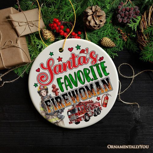 ForProduct 04Santa sFavoriteFiremanandFirewomanOrnament ArtisticChristmasAppreciationKeepsake3DRealisticMockup 06 02