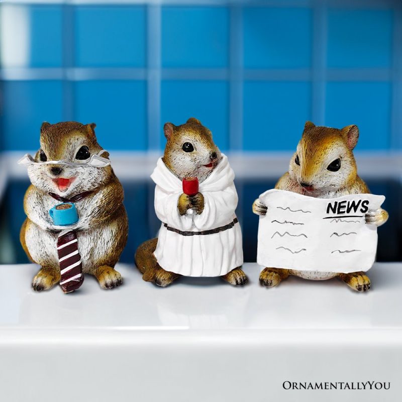 ForProduct 04WhimsicalChipmunkTrioSetofThreeFigurines 5CuteDeskDecorandGardenStatues