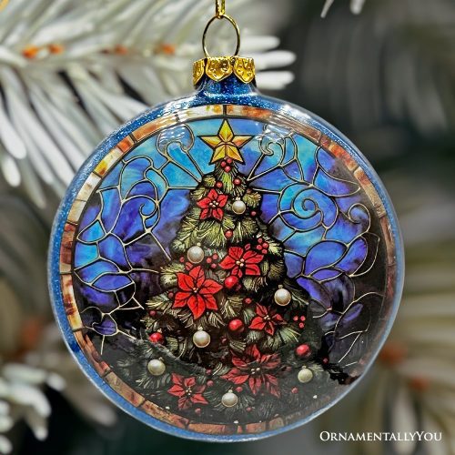 ForProduct 04WonderfulSantaClausStainedGlassChristmasOrnament HolidayTreePortraitDecor