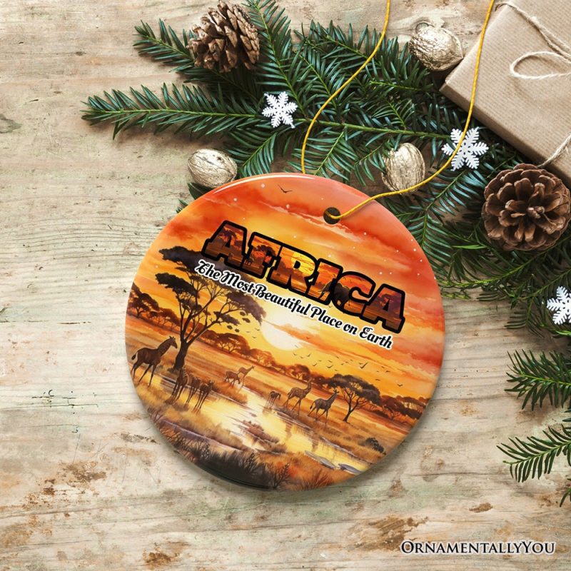 ForProduct 05ArtisticNaturalBeautyofAfricanLandscapesandWildlifewithQuotesOrnament ChristmasGiftorTravelSouvenir Safari SerengetiandMountKilimanjaro3DRealisticMockup 04 01