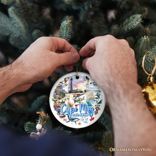 ForProduct 05CapeMayCoastalCharmOrnament AmericanSeasideRetreatChristmasGiftandNewJerseySouvenirCircle3DHumanMockup 24