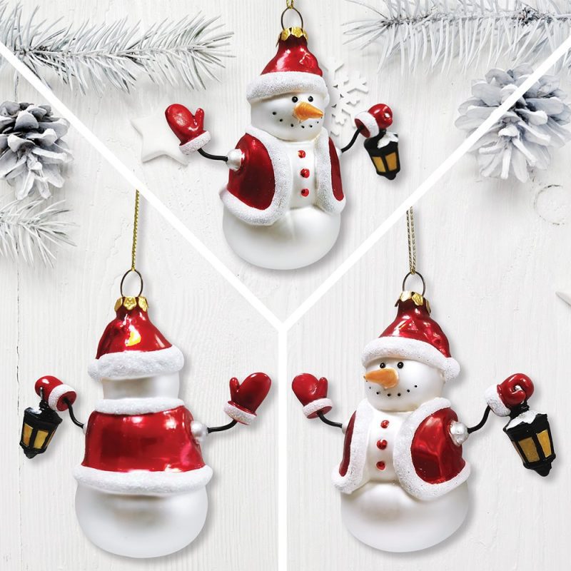 ForProduct 05ClassicWinterSnowmanSetof4GlassChristmasOrnaments NostalgicHolidayCollectionSetMockupGroup 05 05