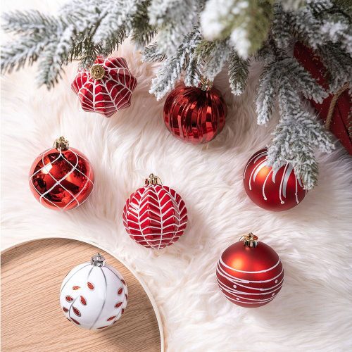 ForProduct 05FestiveChristmasBallSet 16OrnamentswithVariedandRefinedRedColorsPackaged