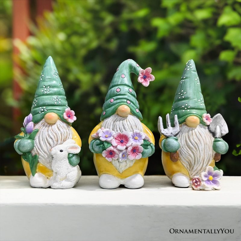 ForProduct 05GardenGuardiansSetofThree6GardeningGnomeFigurines FloralGreenandYellowStatueDecor 489513d2 27e4 42e6 8006 9884423e10da