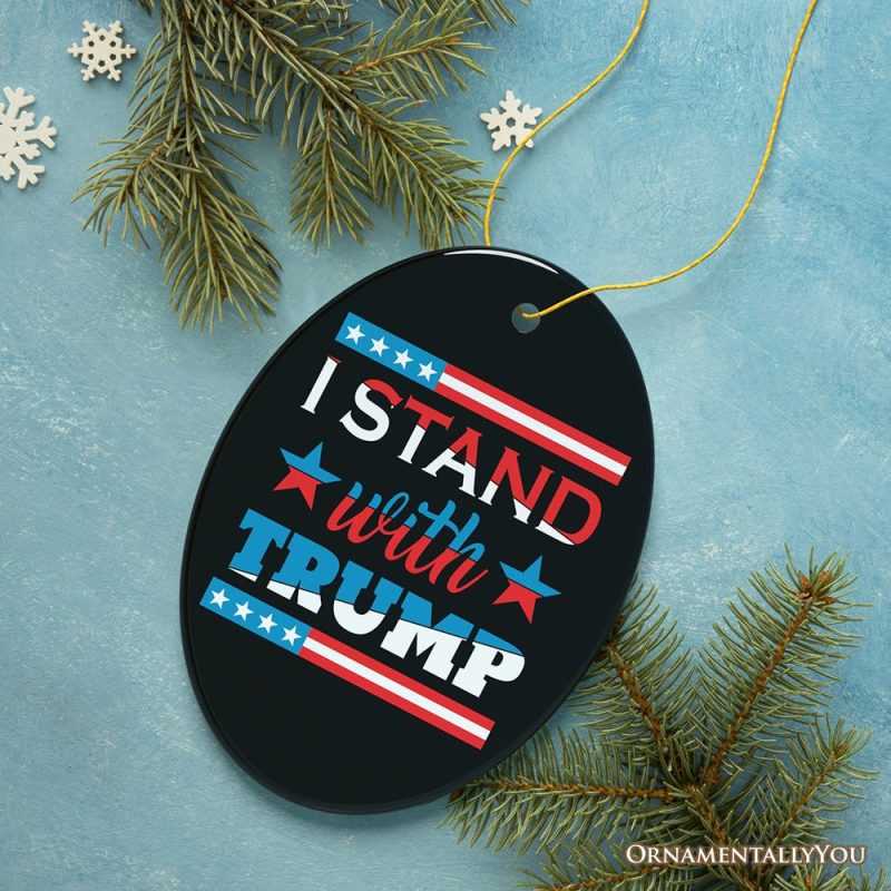 ForProduct 05IStandwithTrumpChristmasOrnament MAGAGiftandTreeDecorationOval3DRealisticMockup 05