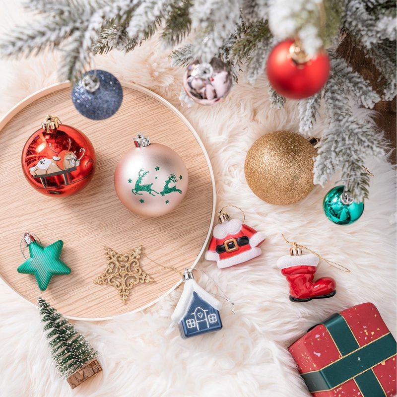 ForProduct 05PremiumChristmasOrnamentEclecticBundleSet 60GlitterFilledBaubles Homes StarCharms