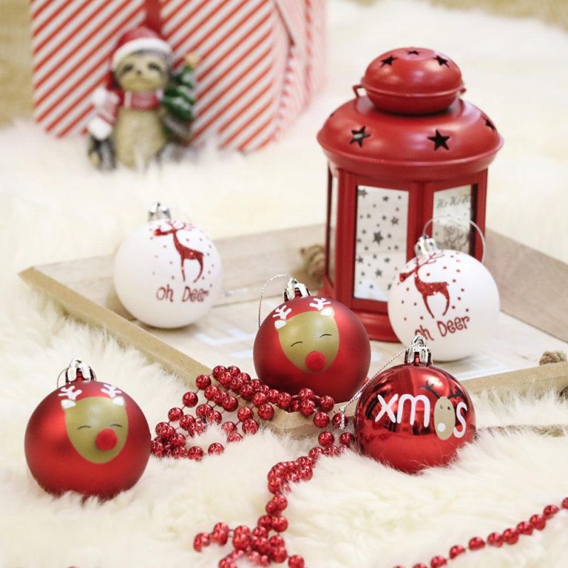 ForProduct 05RedandWhiteShatterproof16PieceChristmasBallOrnamentBundle Candycane