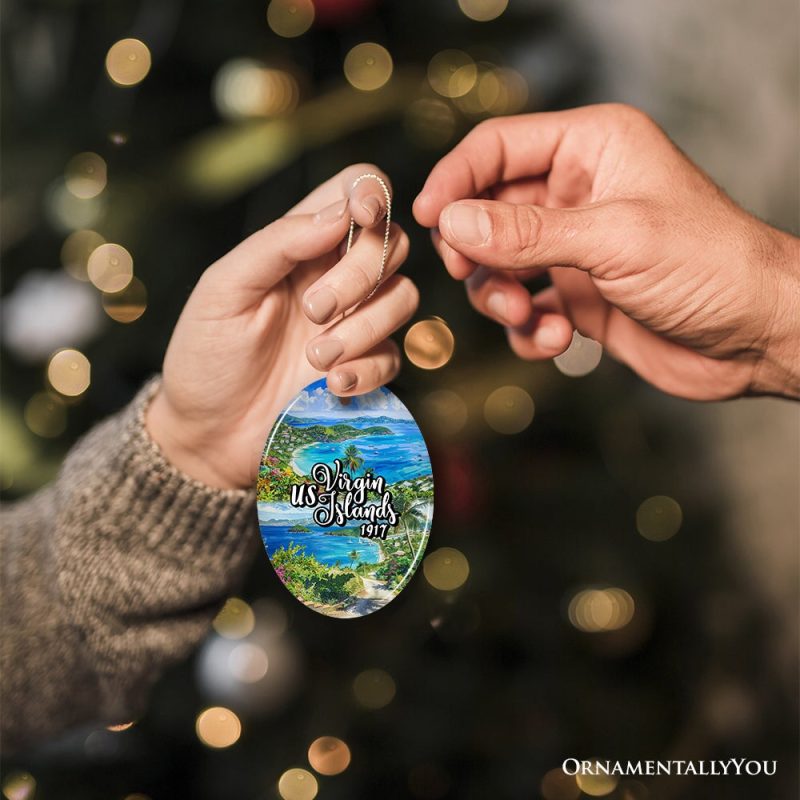 ForProduct 06ArtisticUSVirginIslandsOrnament TropicalBeachParadiseinAtlanticOceanChristmasSouvenirOval3DHumanMockup 01