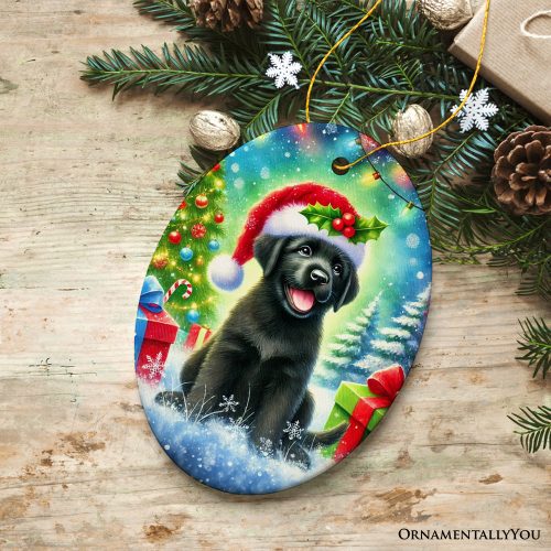 ForProduct 06SparklingYuletideBlackLabradorRetrieverOrnament JoyfulChristmasGift33DRealisticMockup 04