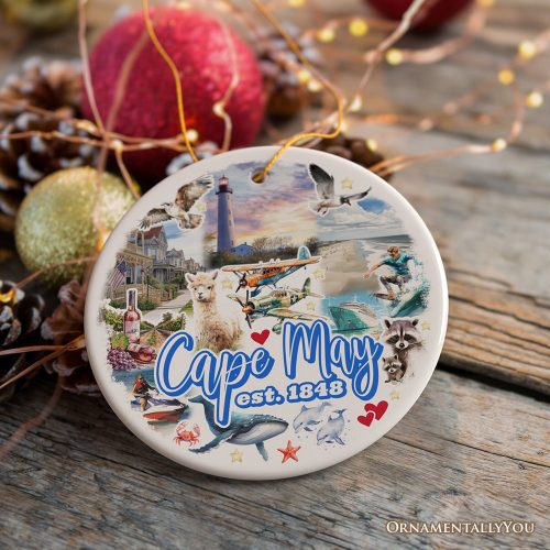 ForProduct 07CapeMayCoastalCharmOrnament AmericanSeasideRetreatChristmasGiftandNewJerseySouvenirCircle3DRealisticMockup 03