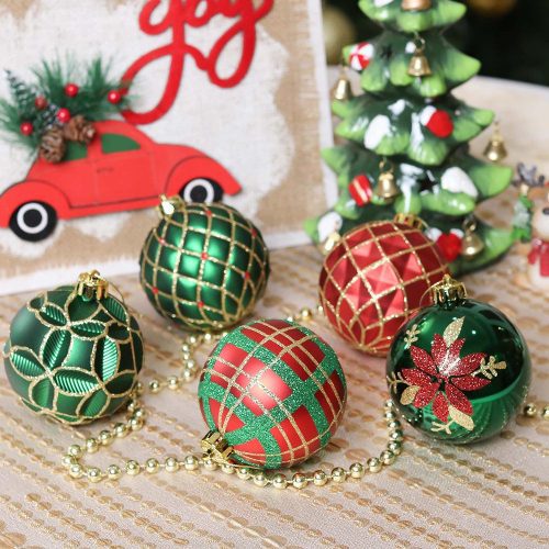 ForProduct 07RedGreenandGoldMajesticChristmasOrnamentBundleSet 16Baubles