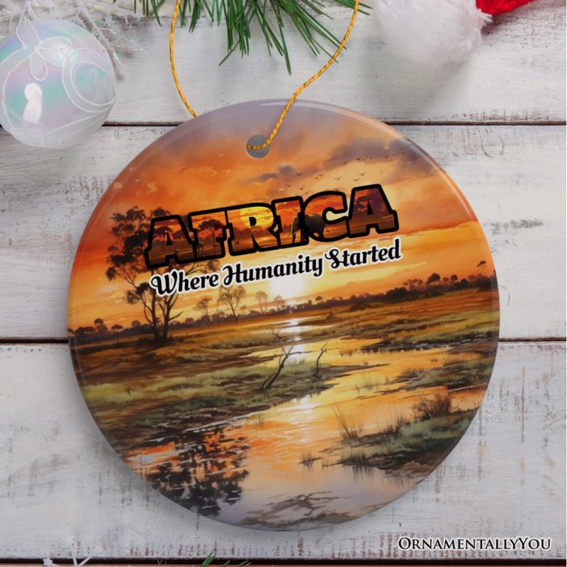 ForProduct 08ArtisticNaturalBeautyofAfricanLandscapesandWildlifewithQuotesOrnament ChristmasGiftorTravelSouvenir Safari SerengetiandMountKilimanjaro3DRealisticMockup 08 04