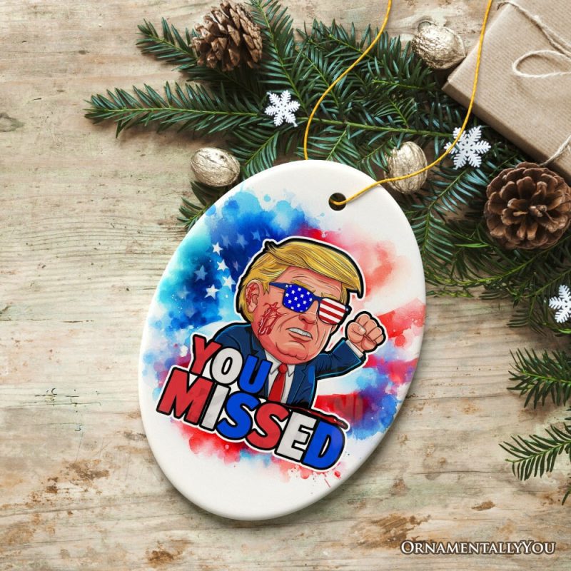 ForProduct 08DonaldTrumpYouMissedOrnament 2024RallyShotChristmasKeepsakeOval3DRealisticMockup 04 01 1b64d0d1 aa1d 4077 bd57 614eba0cf4ff