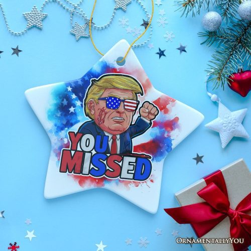 ForProduct 10DonaldTrumpYouMissedOrnament 2024RallyShotChristmasKeepsakeStar3DRealisticMockup 09 01