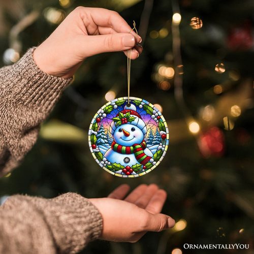 ForProduct 10FrostyandHollySnowmanOrnament GiftandDecorforCheerfulWinterChristmasTree23DHumanMockup12