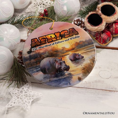 ForProduct 14ArtisticNaturalBeautyofAfricanLandscapesandWildlifewithQuotesOrnament ChristmasGiftorTravelSouvenir Safari SerengetiandMountKilimanjaro3DRealisticMockup 11 02