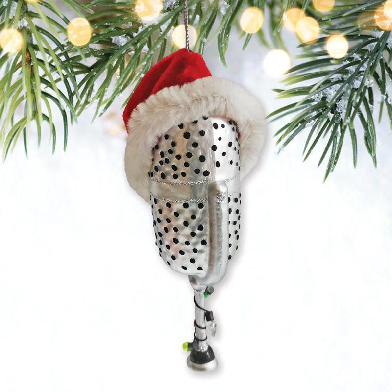 Forproduct 03ChristmasThemedMicrophoneGlassOrnament MusicThemedGiftforMusiciansMockupGroup 05 03