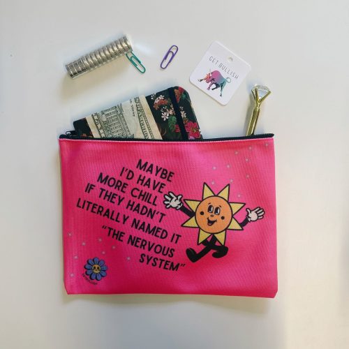 GetBullish Maybe Id Have More Chill Canvas Zipper Pouch 9 5 x 7 Cosmetics Bag or Pencil Case 3