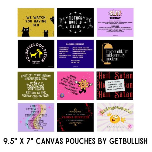 GetBullish Maybe Id Have More Chill Canvas Zipper Pouch 9 5 x 7 Cosmetics Bag or Pencil Case 5