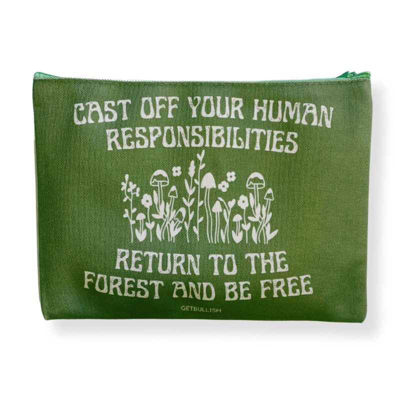 GetBullish Return to the Forest Canvas Zipper Pouch 9 5 x 7 Cosmetics Bag or Pencil Case