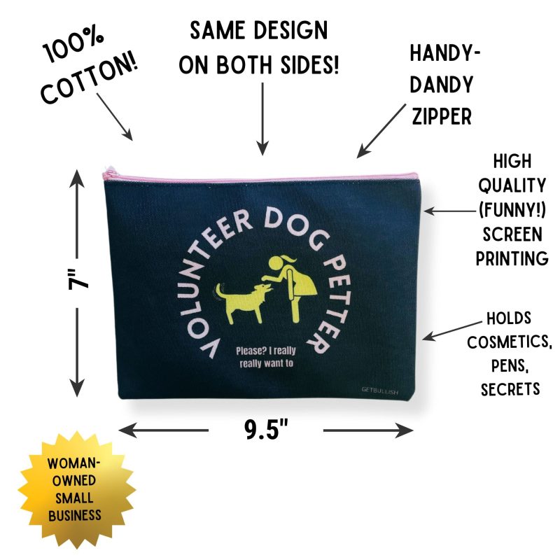 GetBullish Volunteer Dog Petter Canvas Zipper Pouch 9 5 x 7 Cosmetics Bag or Pencil Case 2