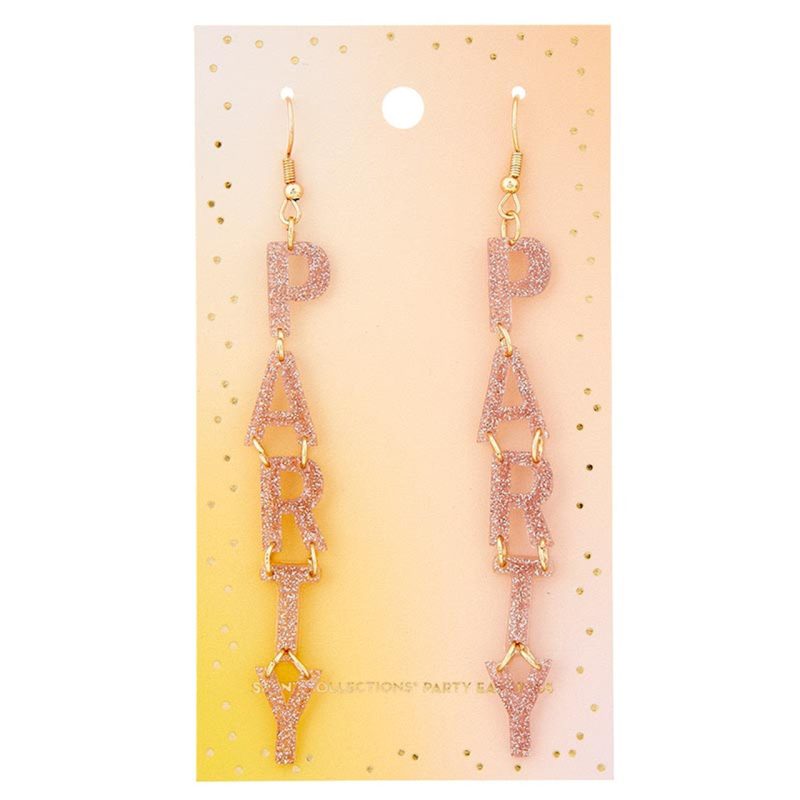 Glittery Party Letter Hook Earrings Dangle Acrylic Fashion Jewelry 2