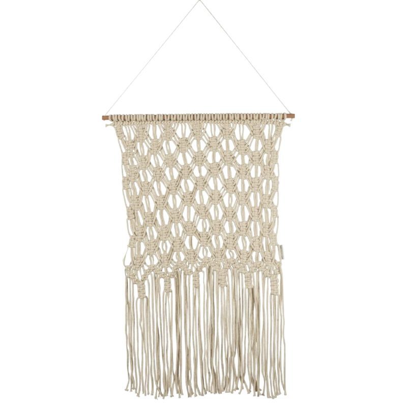 Gorgeous Ivory Long Fringe Macrame Wall Hanging 24 x 35 2