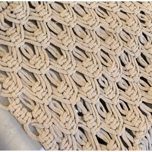 Gorgeous Ivory Long Fringe Macrame Wall Hanging 24 x 35 3