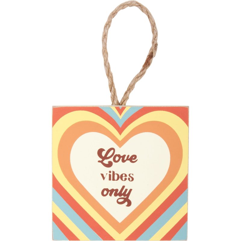 Groovy Self Hanging Mini Art Prints 3 Piece Wooden Display Love Themed 3