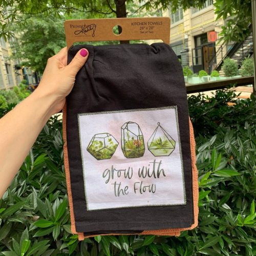 Grow With The Flow Kitchen Towel Set Cotton Plant Design Tea Dish Cloth 28 x 28 Gift for Her 8