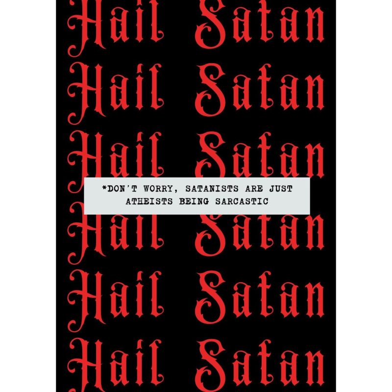 Hail Satan Framed Wall Art Print GetBullish Original Quote Sign 2