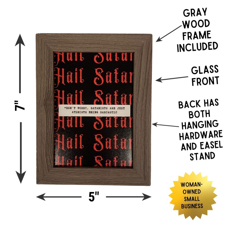 Hail Satan Framed Wall Art Print GetBullish Original Quote Sign 3