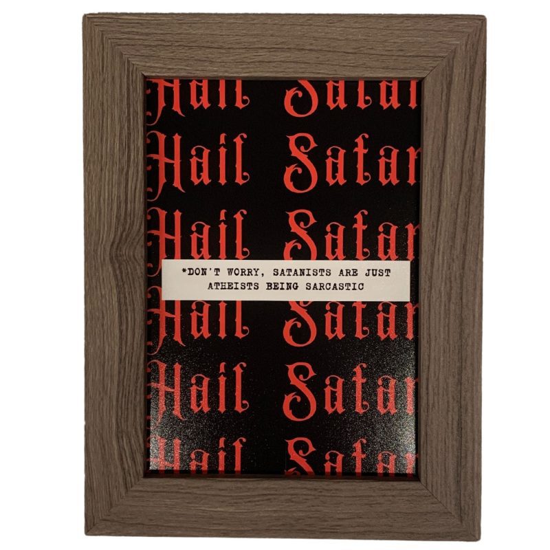 Hail Satan Framed Wall Art Print GetBullish Original Quote Sign 5