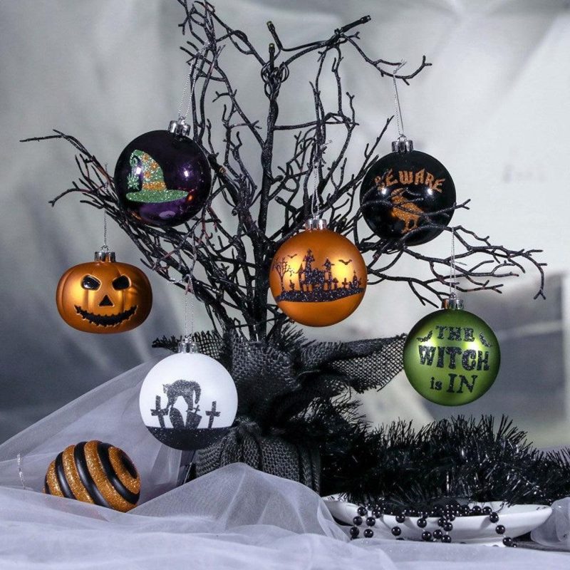 HalloweenOrnamentBallSet Pumpkin Witch QuoteMockup2