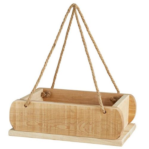 Hanging Wood Planter with Twine Rope Hanging Loops 12L x 7W x 4H 3