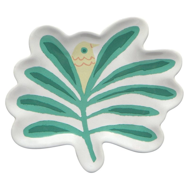 Haven Palm Tree Shaped Ceramic Trinket Tray Catch all Decorative Tray 4 75 x 4 2