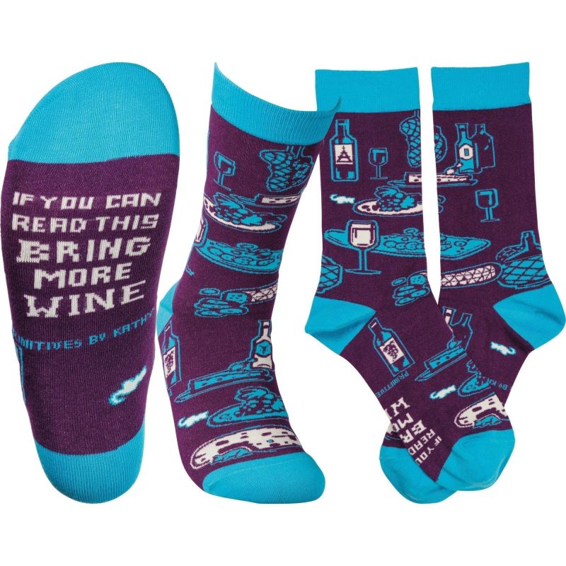 If You Can Read This Bring More Wine Unisex Socks 5