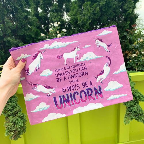 Jumbo Pouch Always Be A Unicorn Purple Recycled Material Jumbo Zipper Folder 14 25 x 10 3 f33520ef 4648 42bf 9d96 a49808b4a890