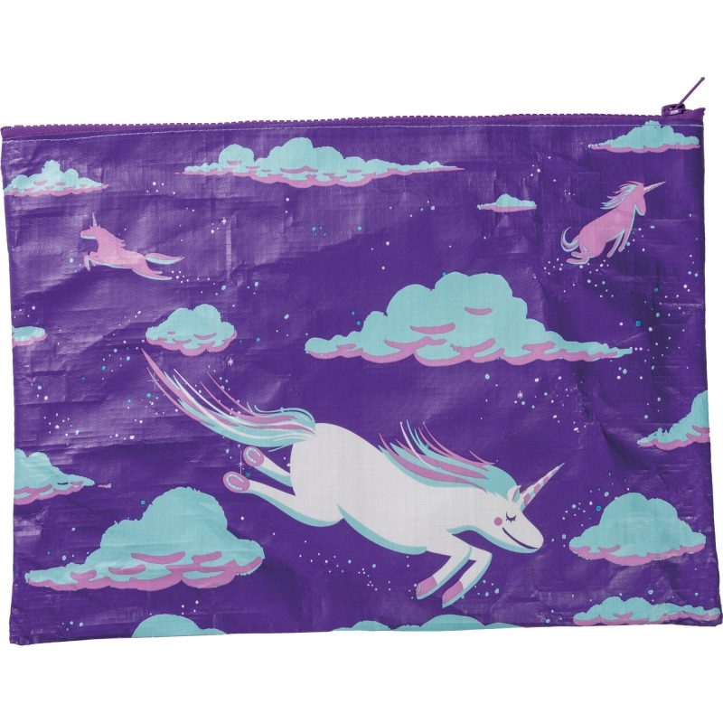 Jumbo Pouch Always Be A Unicorn Purple Recycled Material Jumbo Zipper Folder 14 25 x 10 6