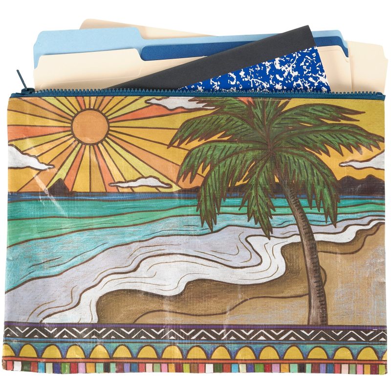 Jumbo Pouch Beach Days Zipper Folder Double sided Organizer Pouch 14 25 x 10 2 ec1e4c53 cb8d 46a8 aabd 1a470028103c