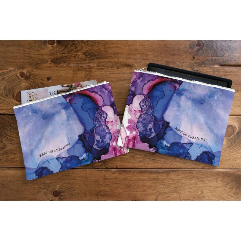 Jumbo Pouch Keep On Dreaming Watercolor Design Colorful Recycled Material Jumbo Zipper Folder 14 25 x 10 5