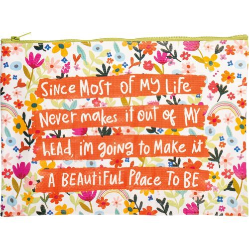 Jumbo Pouch Make It A Beautiful Place To Be Zipper Folder 14 25 x 10 5