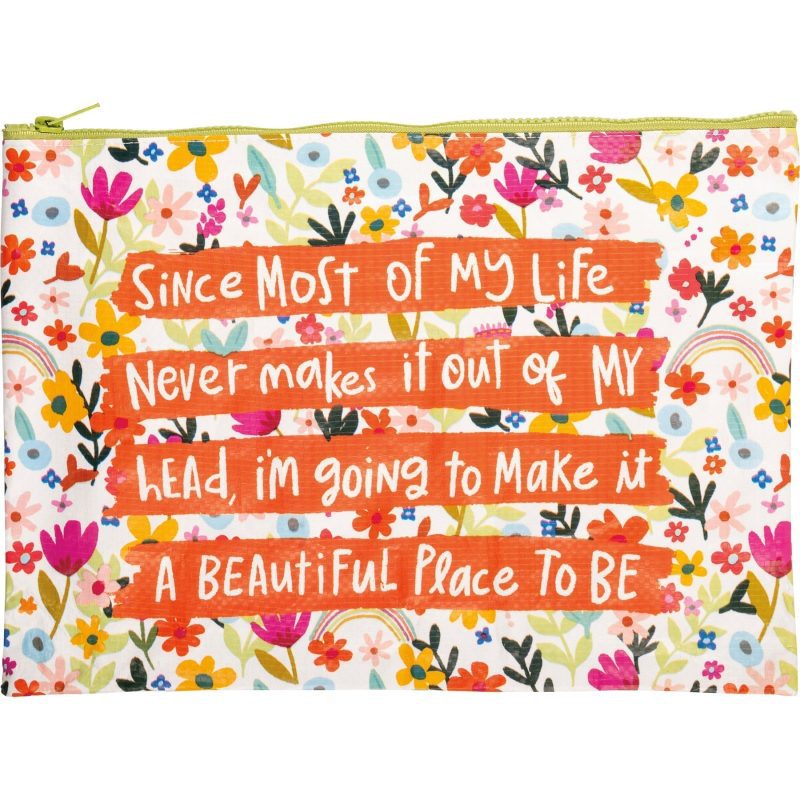 Jumbo Pouch Make It A Beautiful Place To Be Zipper Folder 14 25 x 10 5