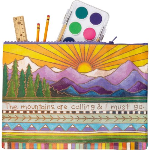 Jumbo Pouch Mountains Are Calling I Must Go Zipper Folder Recycled Material Pouch 14 25 x 10 3 e5bb22bf 5cdf 4c5c 8af6 45fc1a1ff360