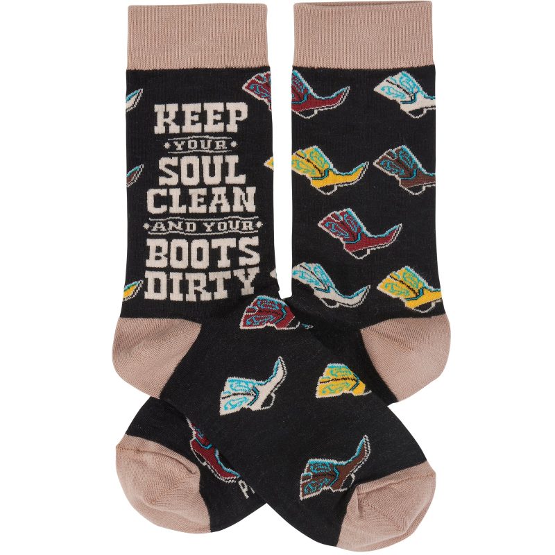 Keep Your Soul Clean And Your Boots Dirty Socks Fun Western Themed Socks 2 407120ad 52ea 469c bc93 fde07f44e100