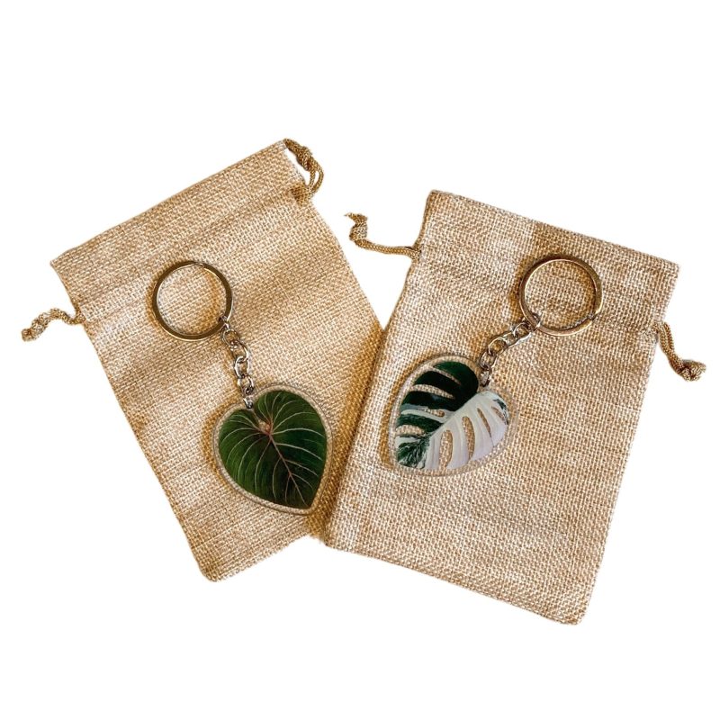 Leaf Acrylic Keychain 7 Illustrated Styles Double Sided Design 10