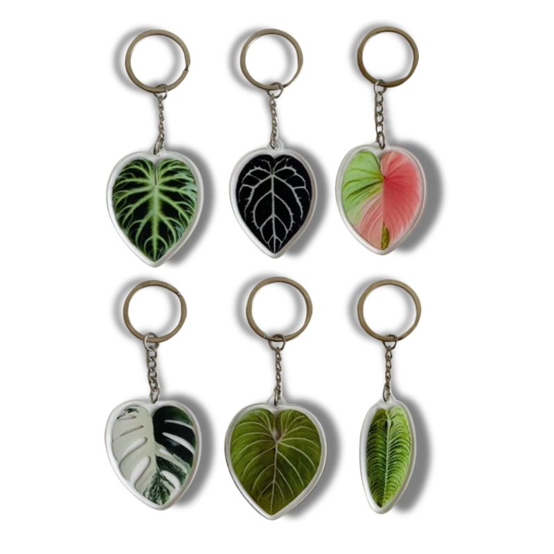 Leaf Acrylic Keychain 7 Illustrated Styles Double Sided Design