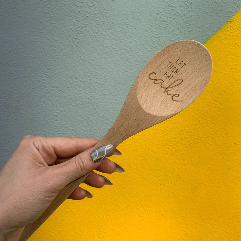 Let Them Eat Cake Marie Antoinette Inspired Cooking Spoon Cute Wooden Spoon in Muslin Gift Bag 6