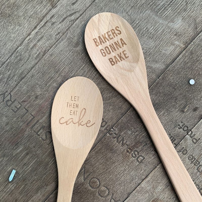 Let Them Eat Cake Marie Antoinette Inspired Cooking Spoon Cute Wooden Spoon in Muslin Gift Bag 8