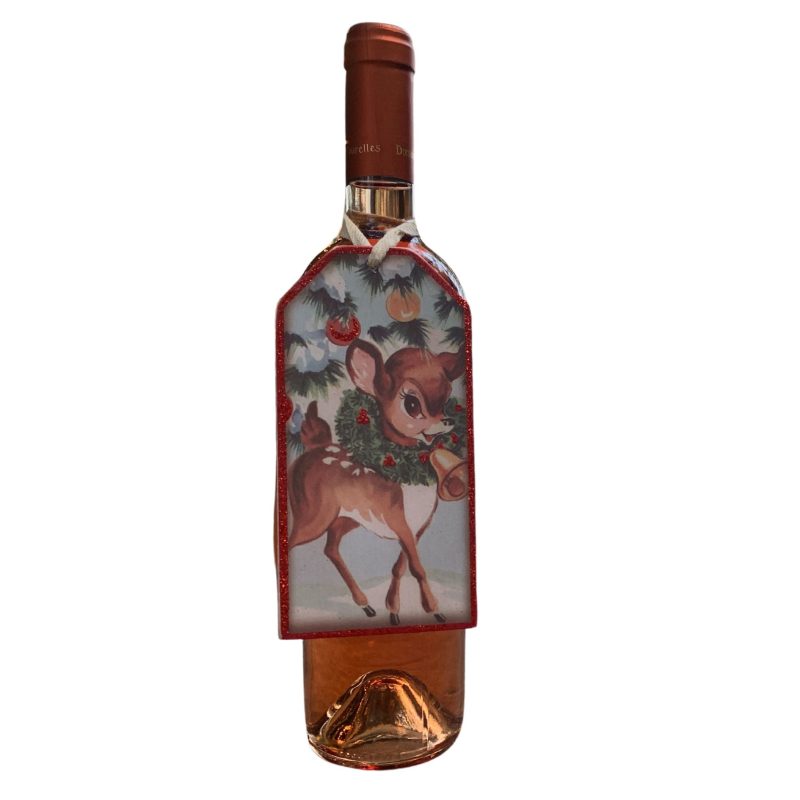 Lets Get Blitzen Wooden Wine Bottle Tag